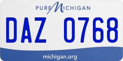 MI license plate DAZ0768