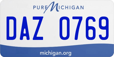 MI license plate DAZ0769