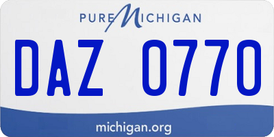 MI license plate DAZ0770