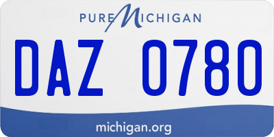 MI license plate DAZ0780