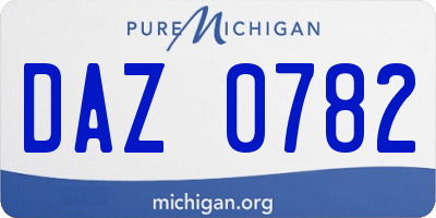 MI license plate DAZ0782