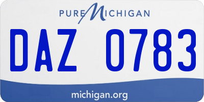 MI license plate DAZ0783