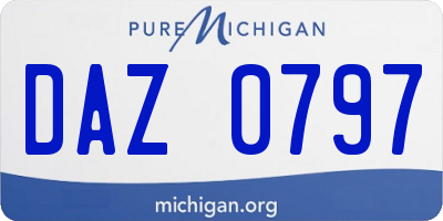 MI license plate DAZ0797