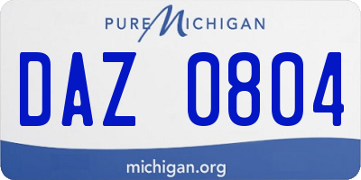 MI license plate DAZ0804