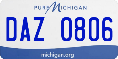 MI license plate DAZ0806