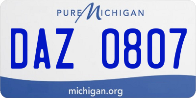 MI license plate DAZ0807