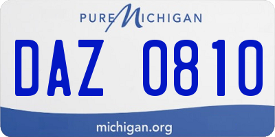 MI license plate DAZ0810