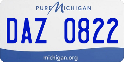 MI license plate DAZ0822