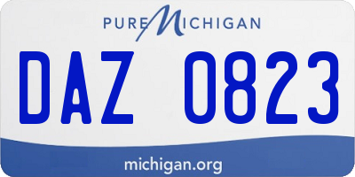 MI license plate DAZ0823