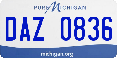 MI license plate DAZ0836