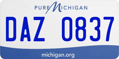 MI license plate DAZ0837