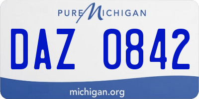 MI license plate DAZ0842