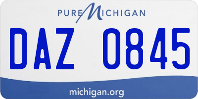 MI license plate DAZ0845