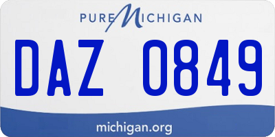 MI license plate DAZ0849