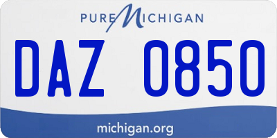 MI license plate DAZ0850