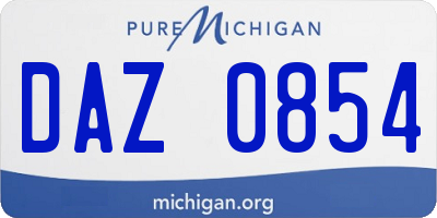 MI license plate DAZ0854