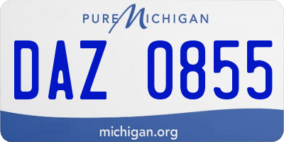 MI license plate DAZ0855