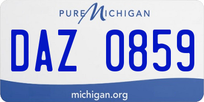 MI license plate DAZ0859