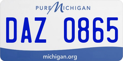 MI license plate DAZ0865