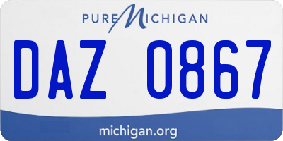 MI license plate DAZ0867