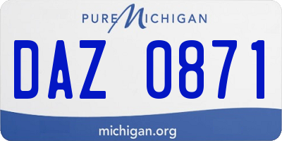MI license plate DAZ0871