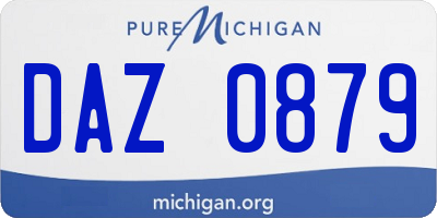 MI license plate DAZ0879