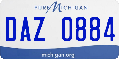 MI license plate DAZ0884