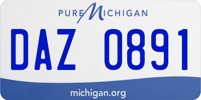 MI license plate DAZ0891