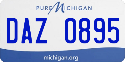 MI license plate DAZ0895