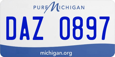 MI license plate DAZ0897