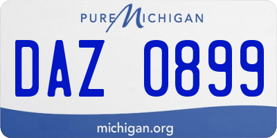 MI license plate DAZ0899