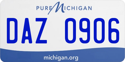 MI license plate DAZ0906