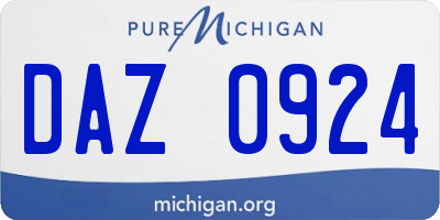 MI license plate DAZ0924