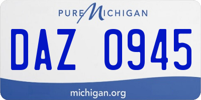 MI license plate DAZ0945