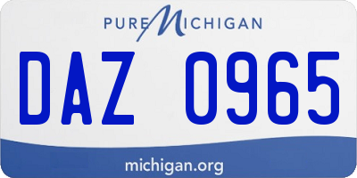MI license plate DAZ0965