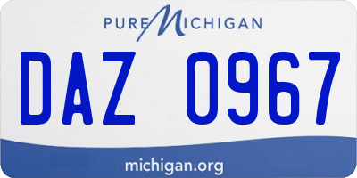 MI license plate DAZ0967