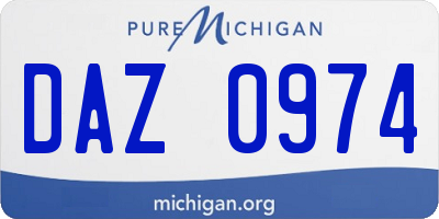 MI license plate DAZ0974