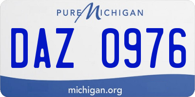 MI license plate DAZ0976