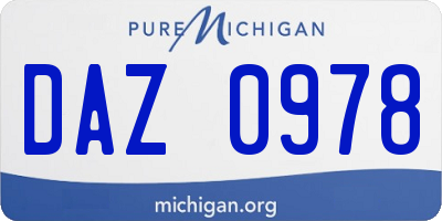 MI license plate DAZ0978