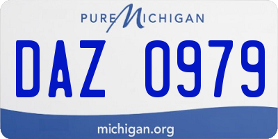 MI license plate DAZ0979