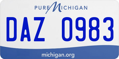 MI license plate DAZ0983