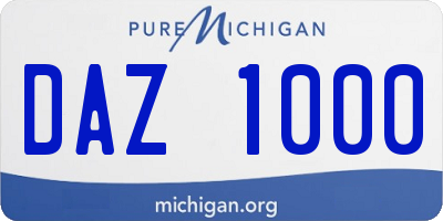 MI license plate DAZ1000