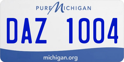 MI license plate DAZ1004