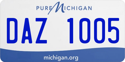MI license plate DAZ1005