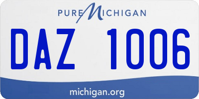 MI license plate DAZ1006
