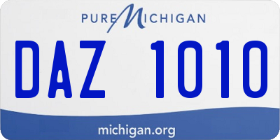 MI license plate DAZ1010