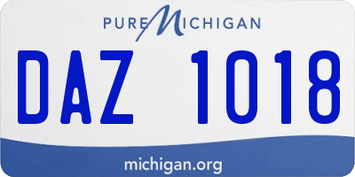 MI license plate DAZ1018