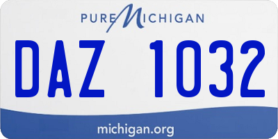MI license plate DAZ1032