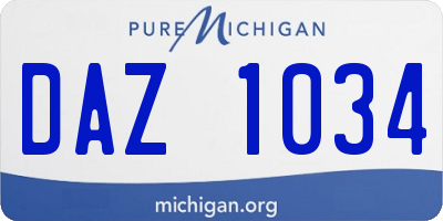MI license plate DAZ1034