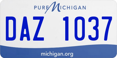 MI license plate DAZ1037